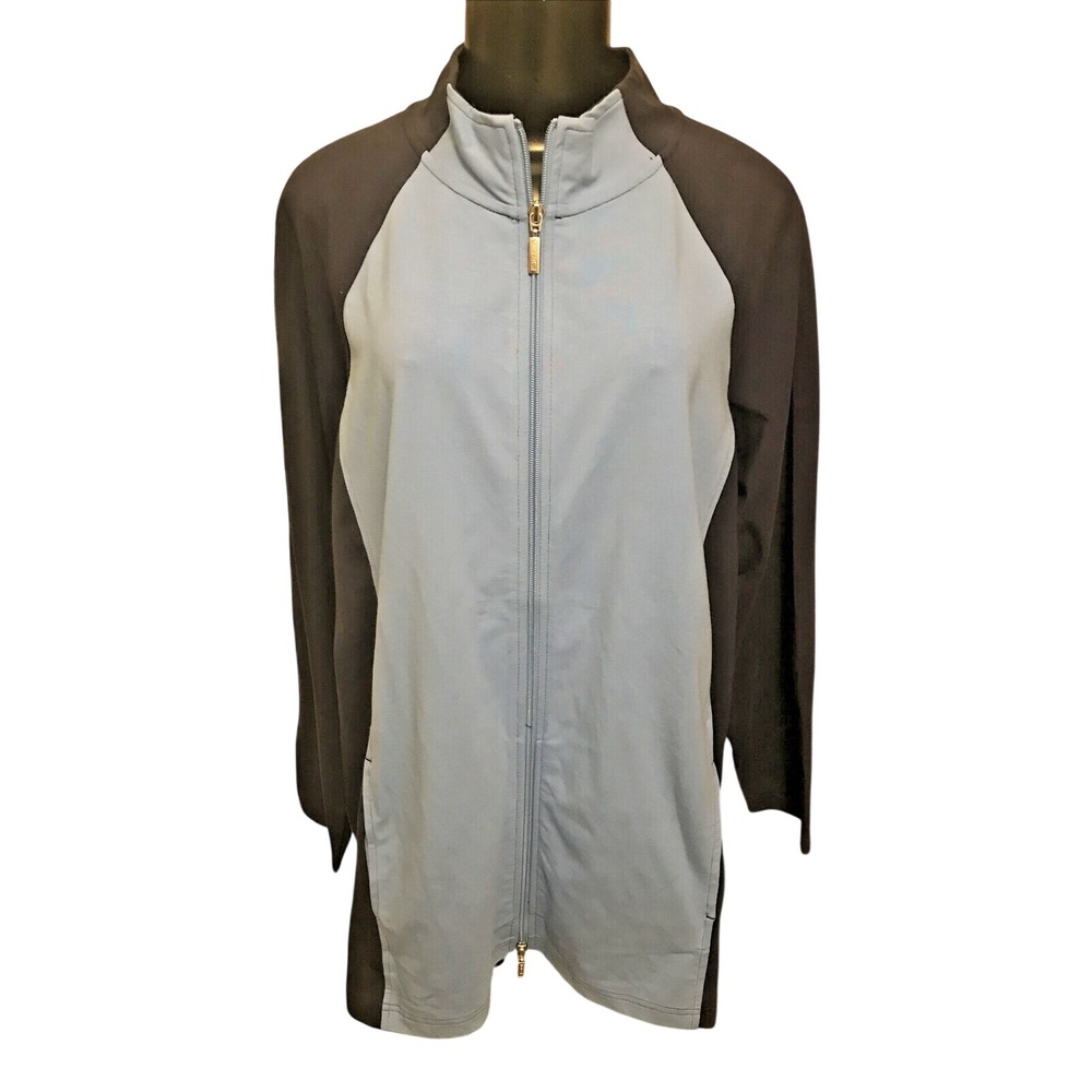 Size 1X D & Co Active Womens Front‎ Zip Front Jacket Blue Activewear Soft